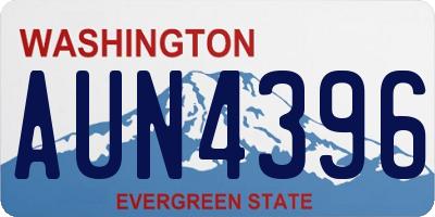 WA license plate AUN4396