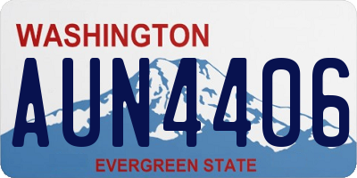 WA license plate AUN4406
