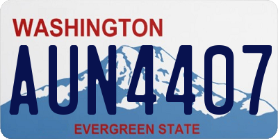 WA license plate AUN4407