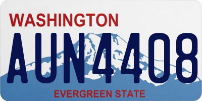 WA license plate AUN4408