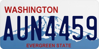 WA license plate AUN4459