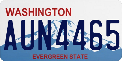 WA license plate AUN4465
