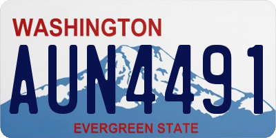 WA license plate AUN4491