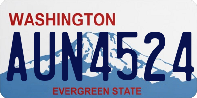 WA license plate AUN4524
