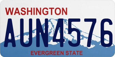 WA license plate AUN4576