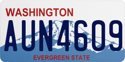 WA license plate AUN4609