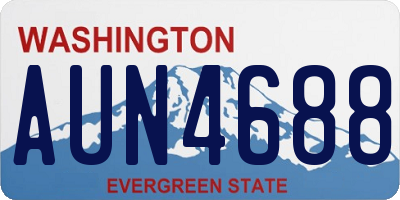 WA license plate AUN4688