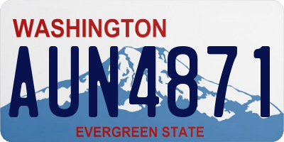WA license plate AUN4871