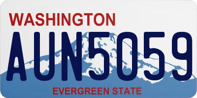 WA license plate AUN5059