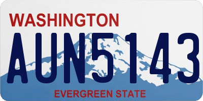 WA license plate AUN5143