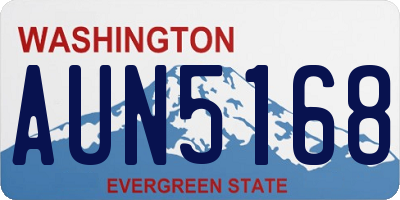 WA license plate AUN5168