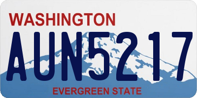 WA license plate AUN5217