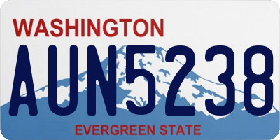 WA license plate AUN5238