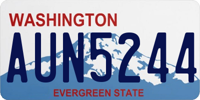 WA license plate AUN5244