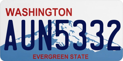 WA license plate AUN5332