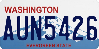WA license plate AUN5426