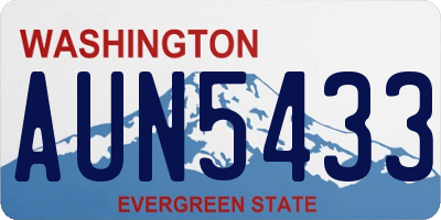 WA license plate AUN5433