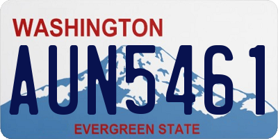 WA license plate AUN5461