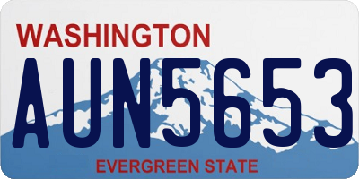 WA license plate AUN5653