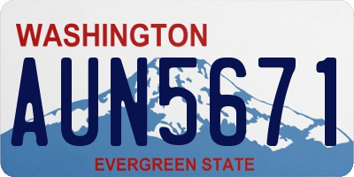 WA license plate AUN5671