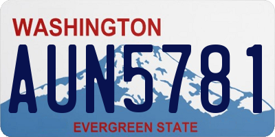 WA license plate AUN5781