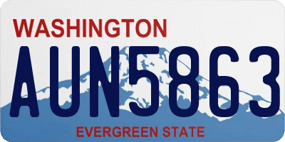 WA license plate AUN5863