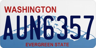 WA license plate AUN6357