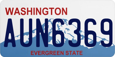 WA license plate AUN6369