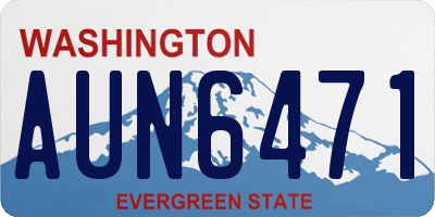 WA license plate AUN6471
