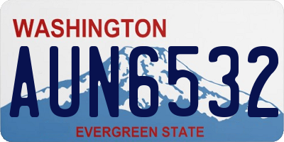 WA license plate AUN6532