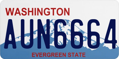 WA license plate AUN6664