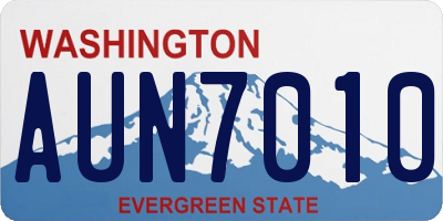 WA license plate AUN7010