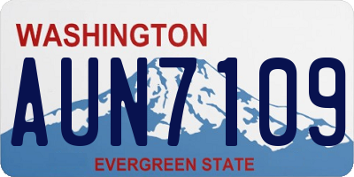WA license plate AUN7109