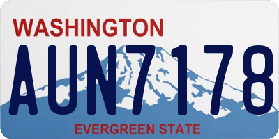 WA license plate AUN7178