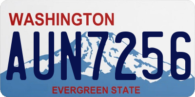 WA license plate AUN7256