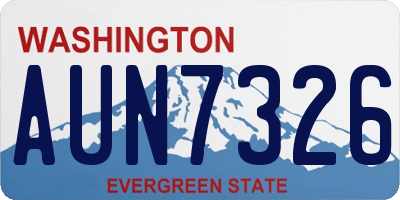 WA license plate AUN7326