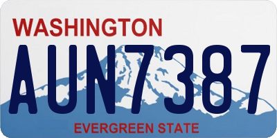 WA license plate AUN7387