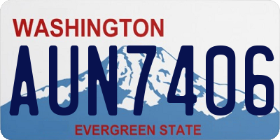WA license plate AUN7406