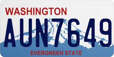 WA license plate AUN7649