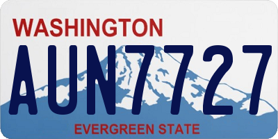 WA license plate AUN7727