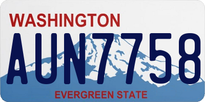 WA license plate AUN7758