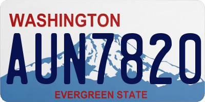 WA license plate AUN7820