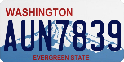 WA license plate AUN7839