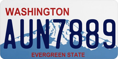 WA license plate AUN7889