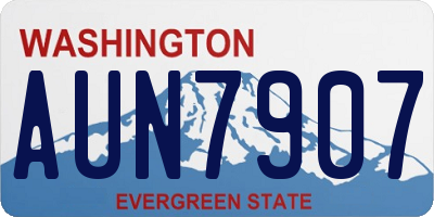 WA license plate AUN7907