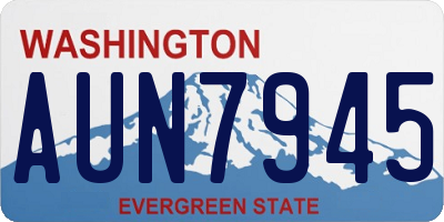 WA license plate AUN7945