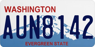 WA license plate AUN8142