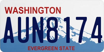 WA license plate AUN8174
