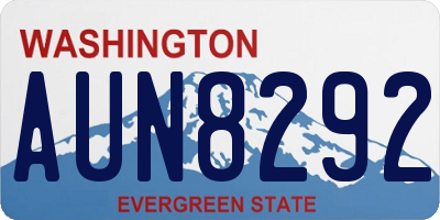 WA license plate AUN8292