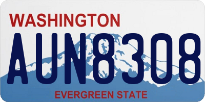 WA license plate AUN8308